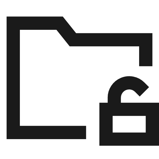 Folder unlocked icon, line style, from TDesign Icons