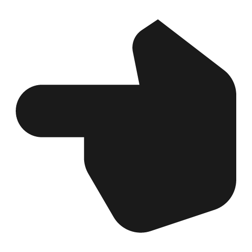 Gesture left filled icon, filled style, from TDesign Icons