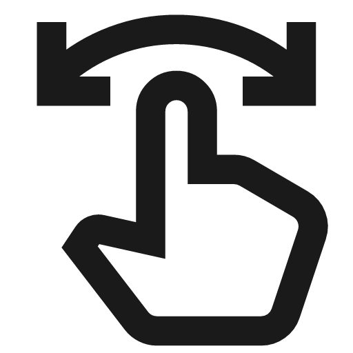Gesture slide left and right icon, line style, from TDesign Icons