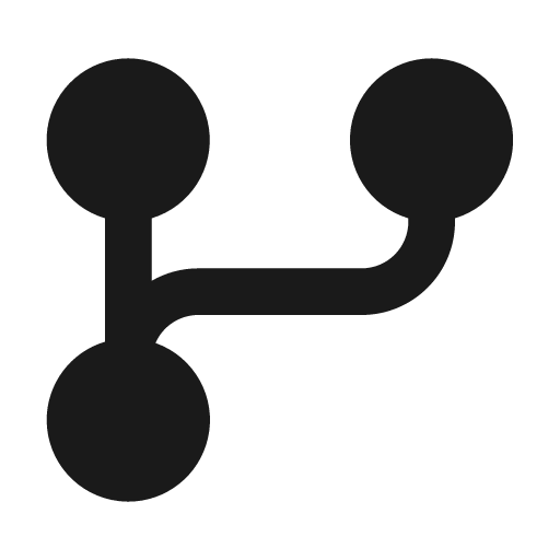 Git branch filled icon, filled style, from TDesign Icons