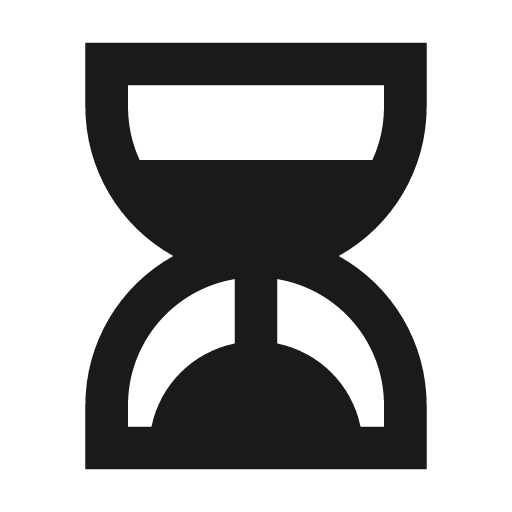 Hourglass filled icon, filled style, from TDesign Icons