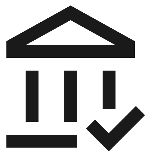 Institution checked icon, line style, from TDesign Icons