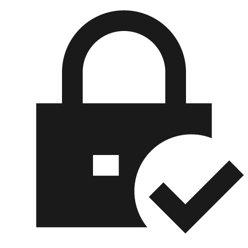 Lock checked filled icon, filled style, from TDesign Icons