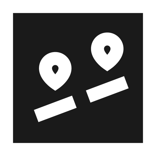 Map distance filled icon, filled style, from TDesign Icons