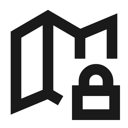 Map locked icon, line style, from TDesign Icons