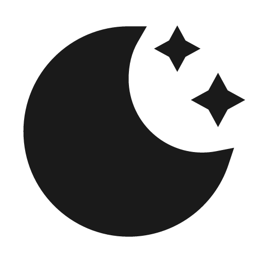 Mode dark filled icon, filled style, from TDesign Icons