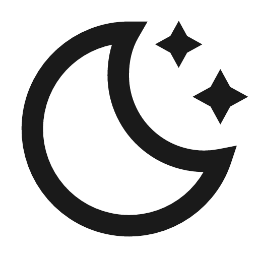 Mode dark icon, line style, from TDesign Icons