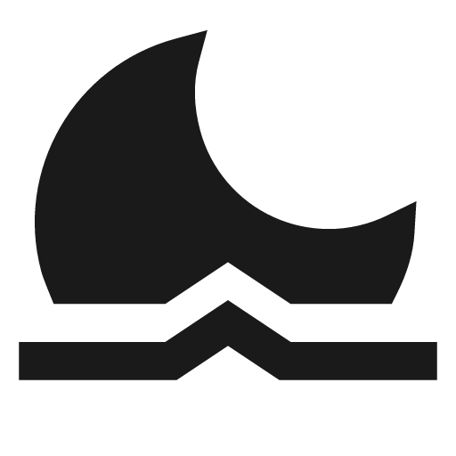 Moon rising filled icon, filled style, from TDesign Icons