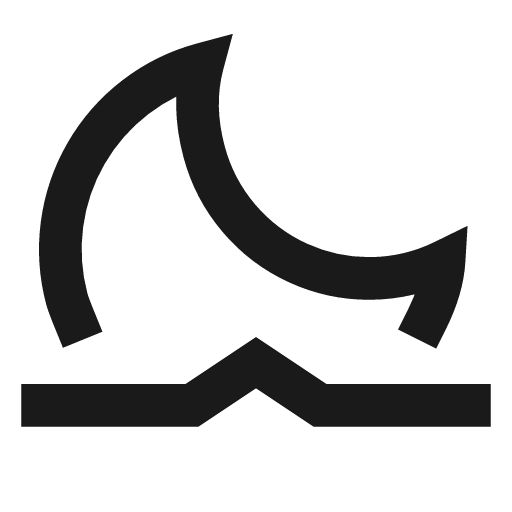 Moon rising icon, line style, from TDesign Icons