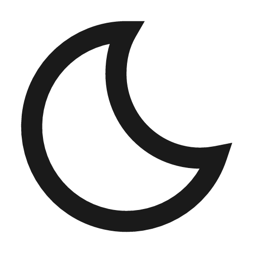 Moon icon, line style, from TDesign Icons