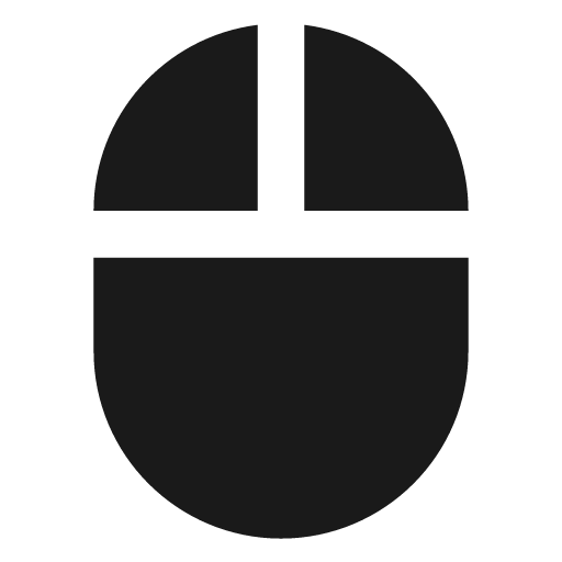 Mouse filled icon, filled style, from TDesign Icons