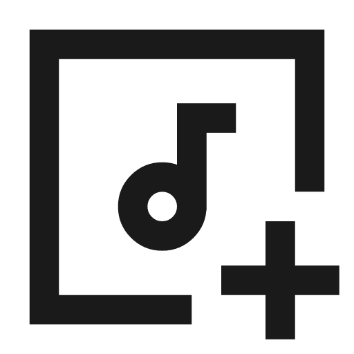 Music rectangle add icon, line style, from TDesign Icons