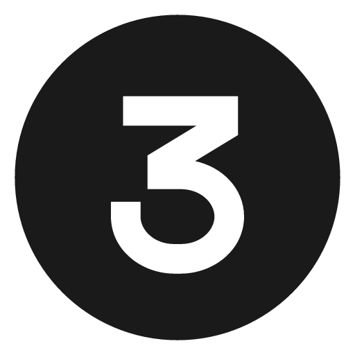 Numbers circle 3 filled icon, filled style, from TDesign Icons