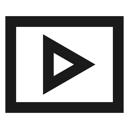 Play rectangle icon, line style, from TDesign Icons