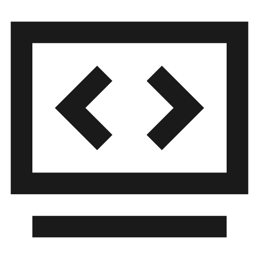System code icon, line style, from TDesign Icons