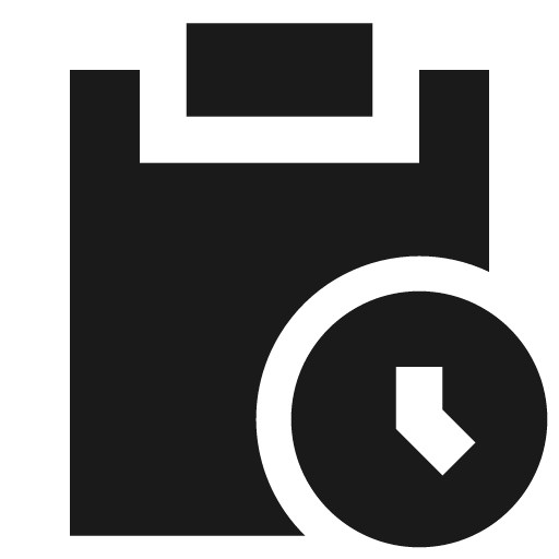 Task time filled icon, filled style, from TDesign Icons
