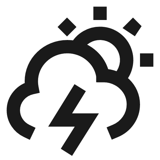 Thunderstorm sunny icon, line style, from TDesign Icons