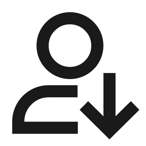 User arrow down icon, line style, from TDesign Icons