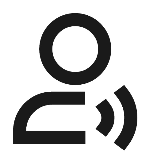 User talk icon, line style, from TDesign Icons