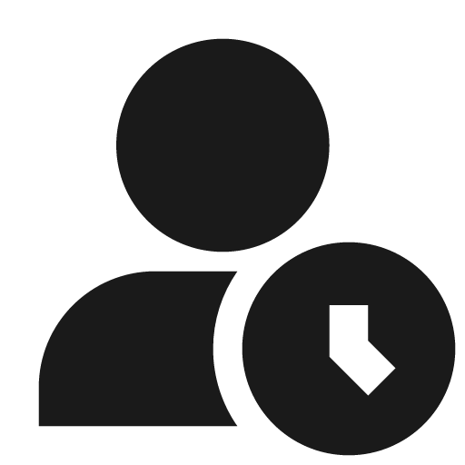 User time filled icon, filled style, from TDesign Icons