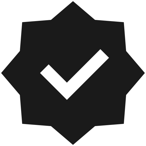 Verified filled icon, filled style, from TDesign Icons