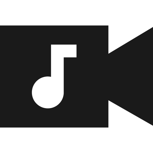 Video camera music filled icon, filled style, from TDesign Icons