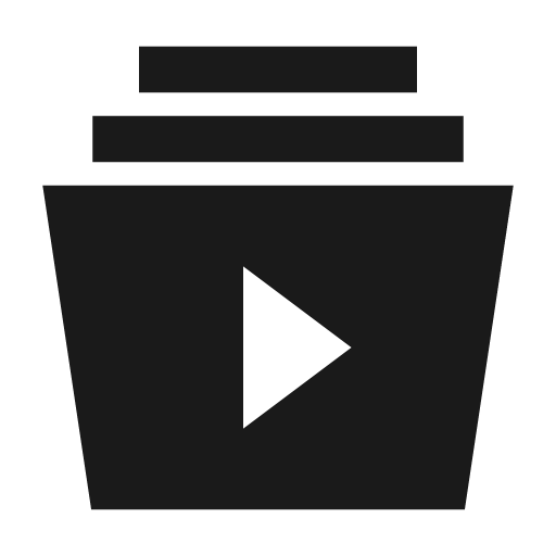 Video library filled icon, filled style, from TDesign Icons