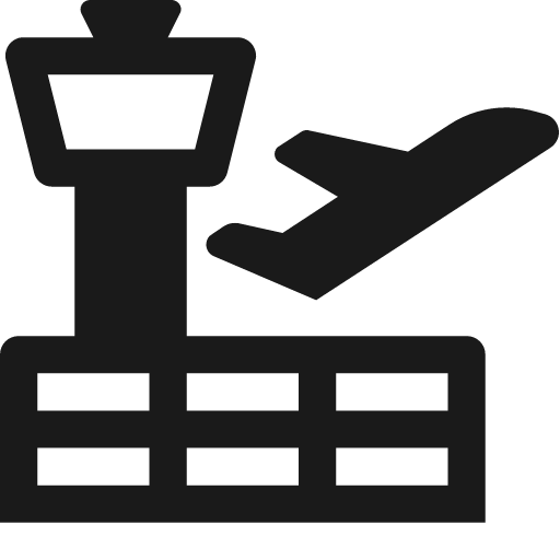 Airport icon, solid style, from Temaki