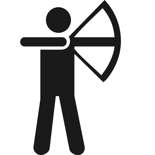 Archery icon, solid style, from Temaki