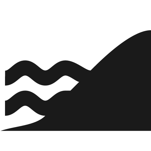 Beach icon, solid style, from Temaki