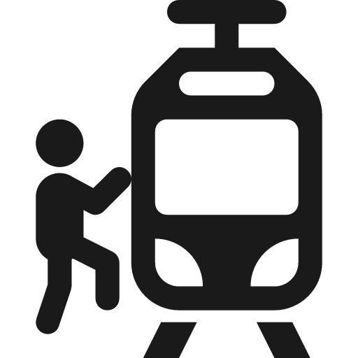Board tram icon, solid style, from Temaki