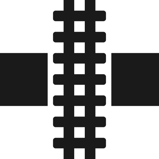 Crossing rail solid icon, filled style, from Temaki