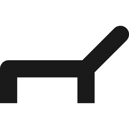 Lounger icon, solid style, from Temaki