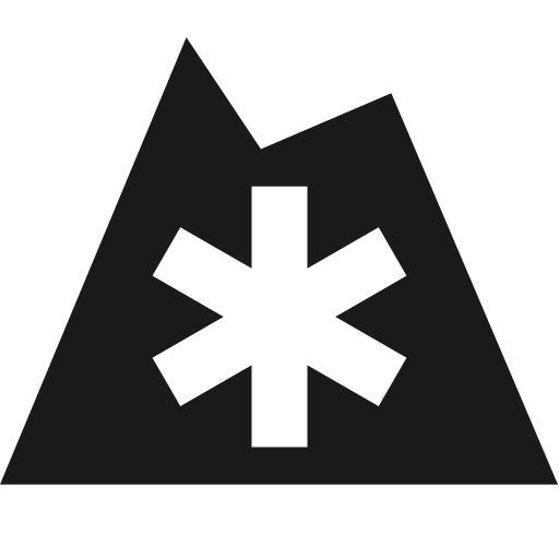 Mountain asterisk icon, solid style, from Temaki