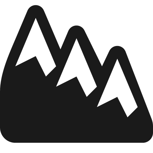 Mountain range icon, solid style, from Temaki