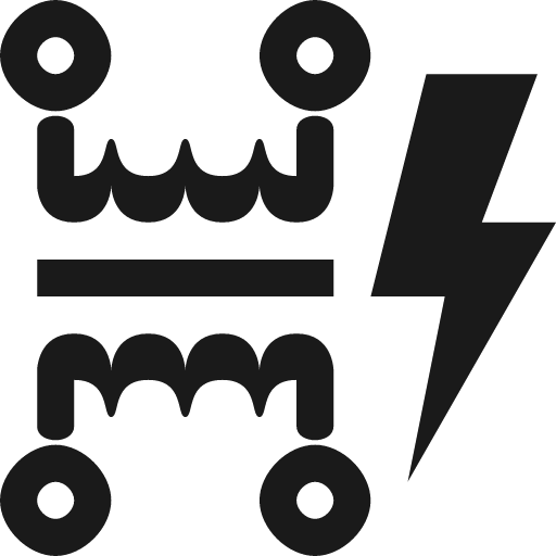 Power transformer icon, solid style, from Temaki