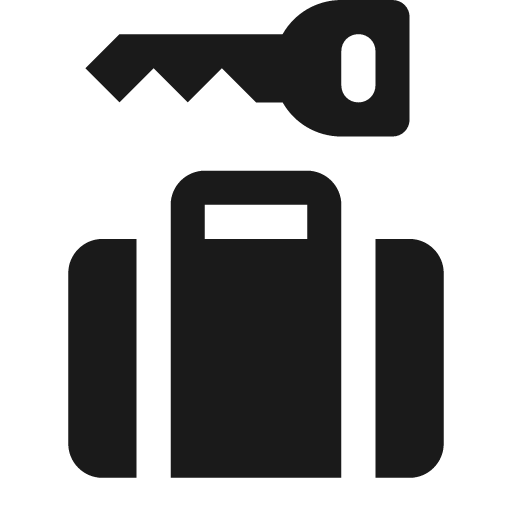 Suitcase key icon, solid style, from Temaki