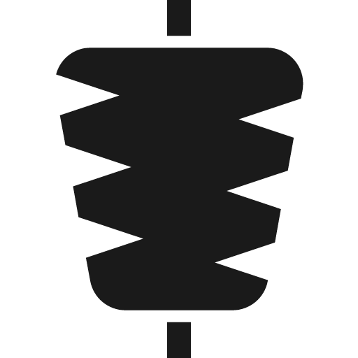 Vertical rotisserie icon, solid style, from Temaki