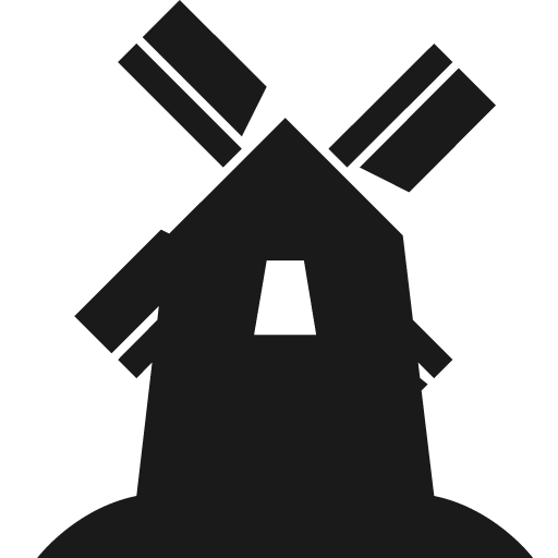 Windmill icon, solid style, from Temaki