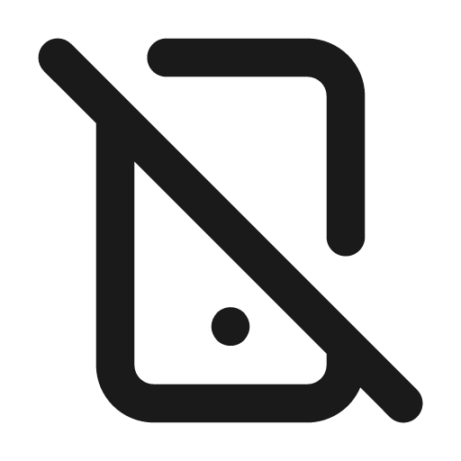 Android phone slash icon, solid style, from Unicons