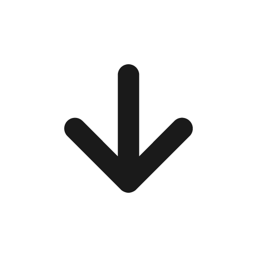 Arrow down icon, solid style, from Unicons