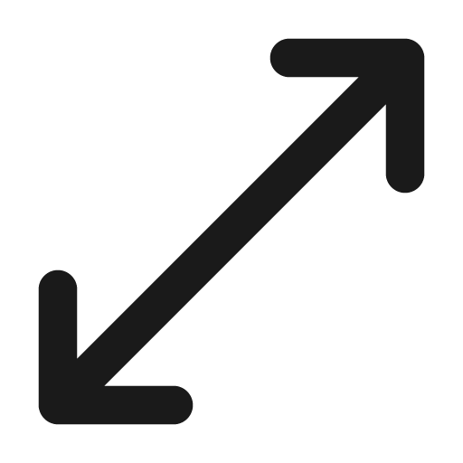 Arrow resize diagonal icon, solid style, from Unicons