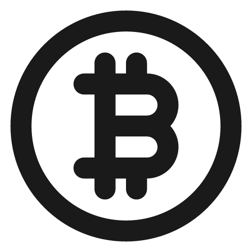 Bitcoin circle icon, solid style, from Unicons
