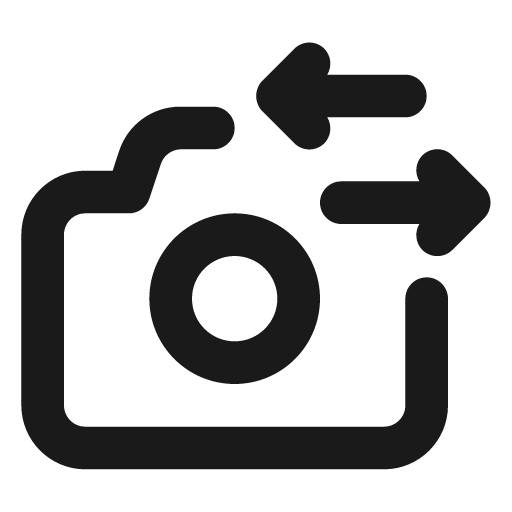 Camera change icon, solid style, from Unicons
