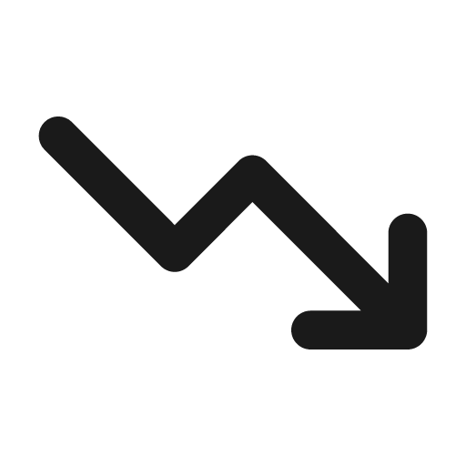 Chart down icon, solid style, from Unicons