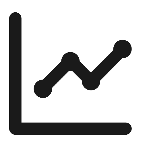 Chart line icon, outline style, from Unicons