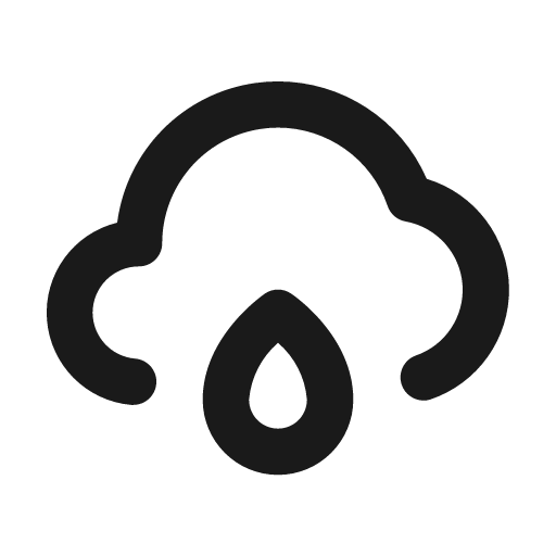 Cloud rain icon, solid style, from Unicons
