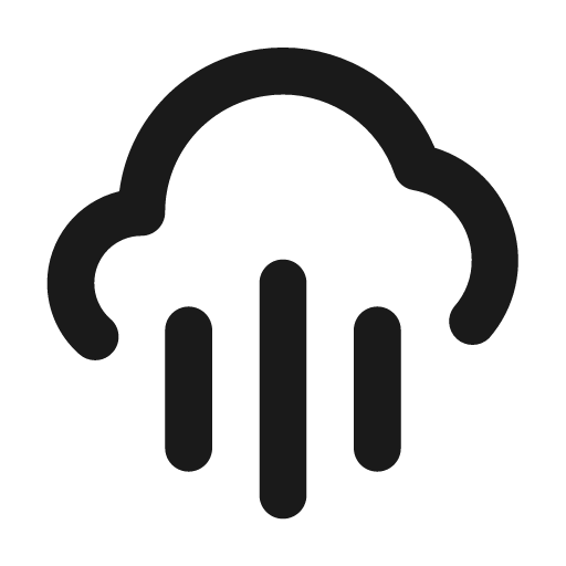 Cloud showers alt icon, solid style, from Unicons