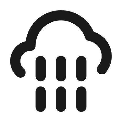 Cloud showers icon, solid style, from Unicons