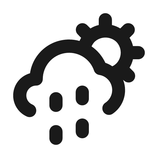 Cloud sun rain alt icon, solid style, from Unicons